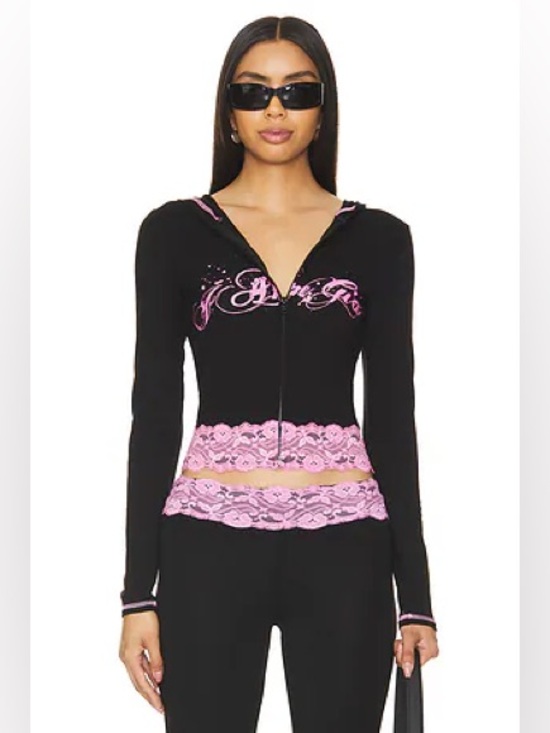 I.AM.GIA Sweaters - I am Gia I.Am.Gia. Tarsha jacket in black pink size M zip up hooded lace